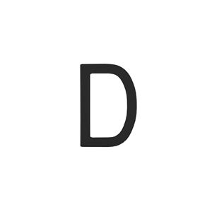 Intersteel | Huisletter D | 100mm | RVS/Mat Zwart