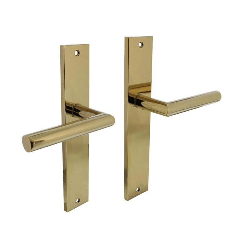 Intersteel Deurkruk Bastian op schild 245×45 mm blind messing titaan PVD