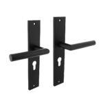 Intersteel Deurkruk Bastian op schild 245×45 mm profielcilindergat 55 mm mat zwart