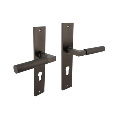 Intersteel Deurkruk Bau-Stil op schild 245×45 mm profielcilindergat 72 mm antracietgrijs