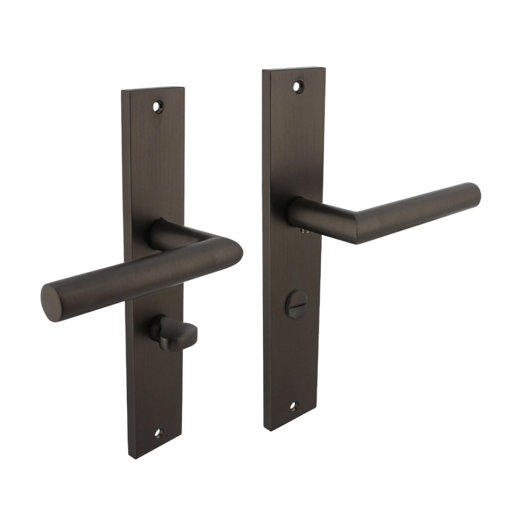 Intersteel Deurkruk Bastian op schild 245×45 mm WC63/8 mm antracietgrijs