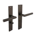 Intersteel Deurkruk Bastian op schild 245×45 mm WC63/8 mm antracietgrijs