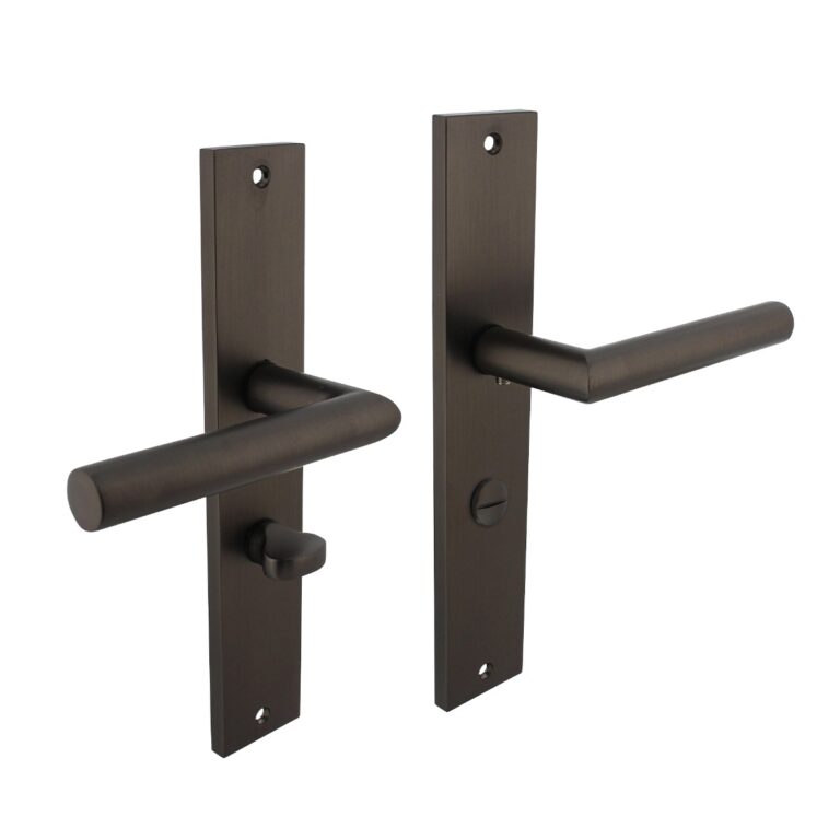 Intersteel Deurkruk Bastian op schild 245×45 mm WC63/8 mm antracietgrijs