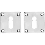 Intersteel | Rozet met sleutelgat 42x42x2mm | Vierkant | RVS Geborsteld