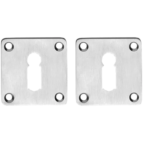 Intersteel | Rozet met sleutelgat 42x42x2mm | Vierkant | RVS Geborsteld