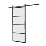 Intersteel DIY-schuifdeur Cubo zwart incl. matglas 980x2150x28mm + zwart ophangsysteem Basic