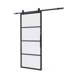 Intersteel DIY-schuifdeur Cubo zwart incl. matglas 2150x980x28mm + zwart ophangsysteem Basic Top