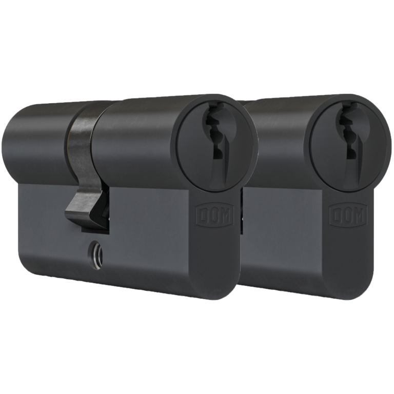 DOM plura cilinders mat zwart 2 gelijksluitend