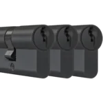 DOM plura cilinders zwart 3 gelijksluitend