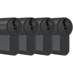 DOM plura cilinders zwart 4 gelijksluitende