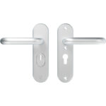 AXA | Veiligheidsbeslag Oval Plus | Kort kruk U | PC55 | Anti-kerntrek | Aluminium naturel