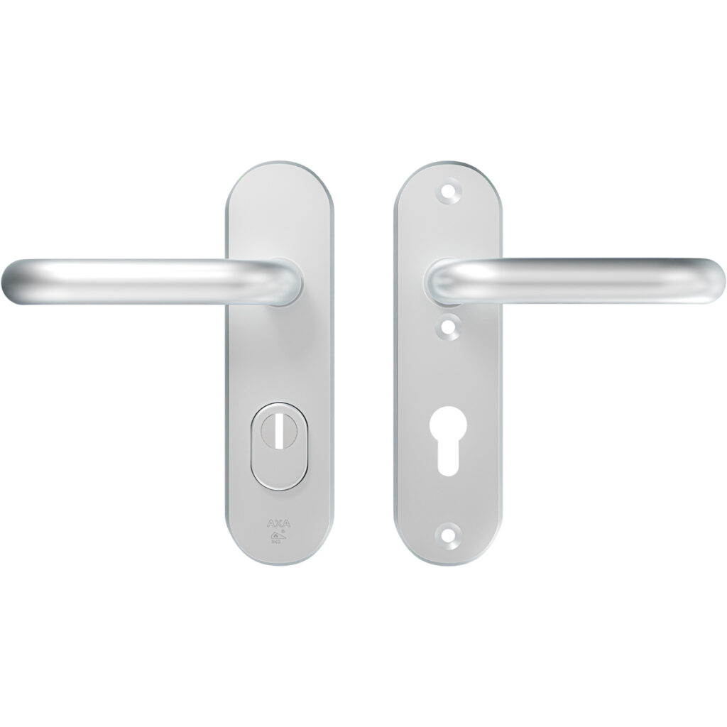 AXA | Veiligheidsbeslag Oval Plus | Kort kruk U | PC72 | SKG3 | Anti-kerntrek | Aluminium naturel