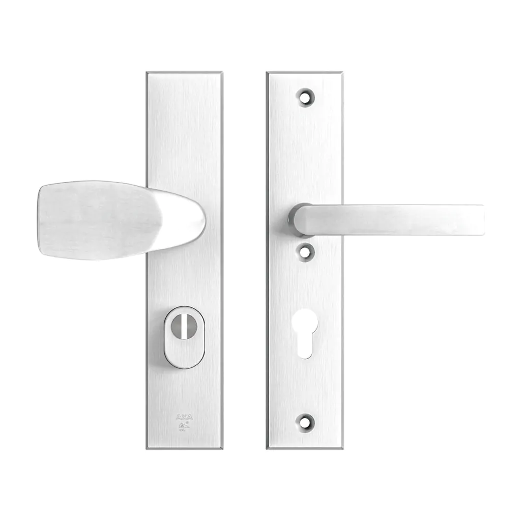 AXA | Veiligheidsbeslag Edge Plus | Kruk Wing+Blok | PC72 | Anti-kerntrek | Aluminium naturel