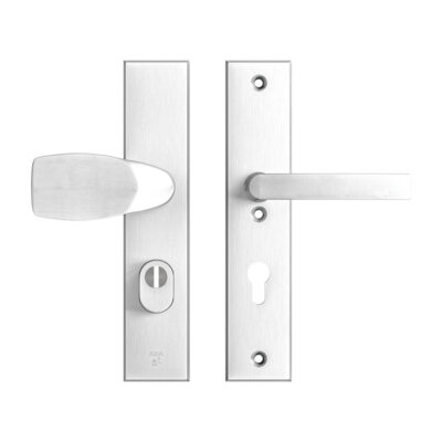 AXA | Veiligheidsbeslag Edge Plus | Kruk Wing+Blok | PC72 | Anti-kerntrek | Aluminium naturel