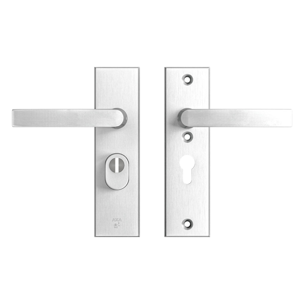 AXA | Veiligheidsbeslag Edge Plus | Kort kruk Blok | PC55 | Anti-kerntrek | Aluminium naturel