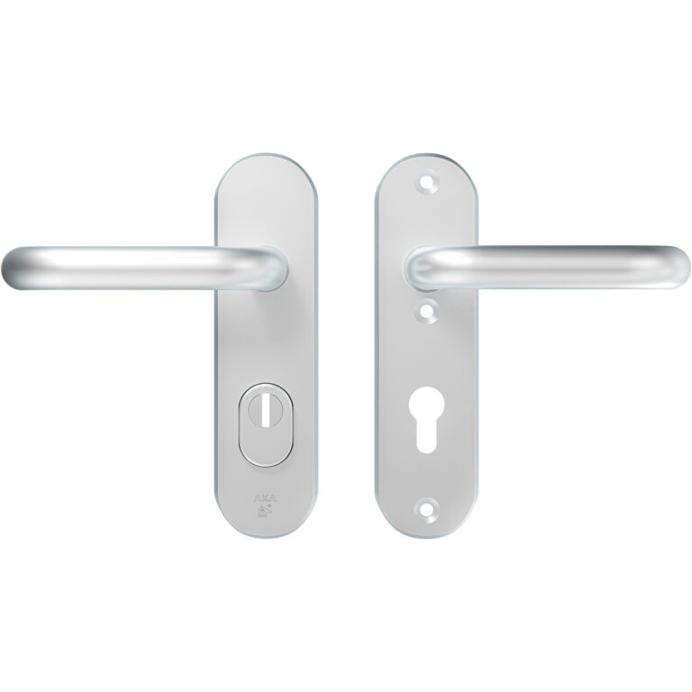 AXA | Veiligheidsbeslag Oval Plus | Kort kruk U | PC72 | Anti-kerntrek | Aluminium naturel