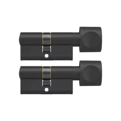 Knop cilinder zwart plura