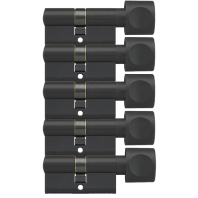 dom plura mat zwart 5gelijksluitende cilinders