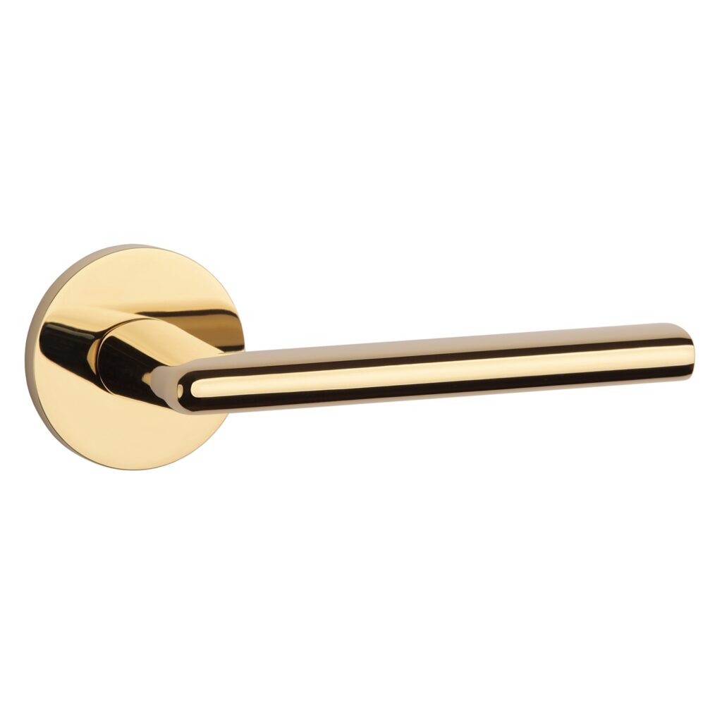 Aprile Massieve Deurkruk Kalmia Goud Gepolijst PVD Op Rond Rozet