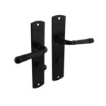 Deurkruk Helena op schild met toiletsluiting - WC63/8MM - mat zwart