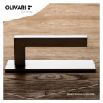 OLIVARI DEURKRUK ABC OP HORIZONTAAL SCHILD RVS MAT TITAAN PVD1