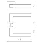 OLIVARI DEURKRUK ABC OP ROZET ANTRACIET MAT TITAAN PVD1