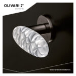 OLIVARI DEURKRUK CRYSTAL DIAMOND OP ROZET ANTRACIET MAT TITAAN PVD3 1