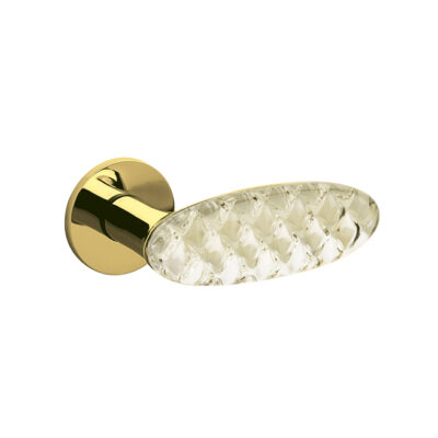 Olivari | Deurkruk Crystal Diamond op rozet | Messing titaan PVD