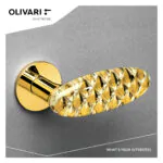 OLIVARI DEURKRUK CRYSTAL DIAMOND OP ROZET MESSING TITAAN PVD1