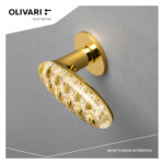 OLIVARI DEURKRUK CRYSTAL DIAMOND OP ROZET MESSING TITAAN PVD2