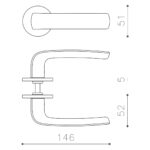 OLIVARI DEURKRUK DIVA OP ROZET ANTRACIET MAT TITAAN PVD1