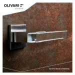 OLIVARI DEURKRUK ICE CUBE OP ROZET CHROOM MAT TRANSPARANT2