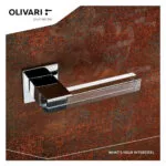 OLIVARI DEURKRUK ICE CUBE OP ROZET CHROOM TRANSPARANT2 1