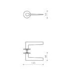 OLIVARI DEURKRUK LAMA L OP ROZET NIKKEL TITAAN PVD1
