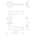 OLIVARI DEURKRUK LAMA OP ROZET MESSING MAT TITAAN PVD1