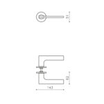 OLIVARI DEURKRUK LOTUS OP ROZET MESSING MAT TITAAN PVD1