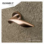 OLIVARI DEURKRUK ONDA OP ROZET KOPER MAT TITAAN PVD1