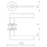 OLIVARI DEURKRUK OPEN OP ROZET ANTRACIET MAT TITAAN PVD2