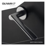 OLIVARI DEURKRUK PLUME OP ROZET CHROOM MAT1