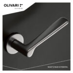 OLIVARI DEURKRUK PLUME OP ROZET CHROOM MAT2