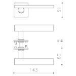 OLIVARI DEURKRUK SPACE Q OP ROZET CHROOM MAT1