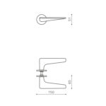 OLIVARI DEURKRUK TWIST OP ROZET ANTRACIET MAT TITAAN PVD1