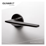 OLIVARI DEURKRUK TWIST OP ROZET ANTRACIET MAT TITAAN PVD2