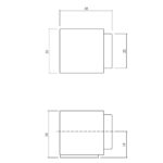 OLIVARI DEURSTOP CUBO RVS MAT TITAAN PVD1