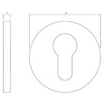 OLIVARI ROZET ROND MET PROFIELCILINDERGAT MAT TITAAN PVD1