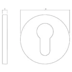 OLIVARI ROZET ROND MET PROFIELCILINDERGAT NIKKEL MAT TITAAN PVD1