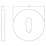 OLIVARI ROZET ROND MET SLEUTELGAT INOX MAT TITAAN PVD1