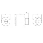 OLIVARI ROZET TOILET BADKAMERSLUITING ROND KOPER MAT TITAAN PVD1