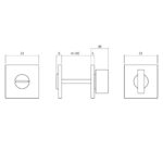 OLIVARI ROZET TOILET BADKAMERSLUITING VIERKANT ANTRACIET MAT TITAAN PVD1