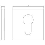 OLIVARI ROZET VIERKANT MET PROFIELCILINDERGAT CHROOM MAT1